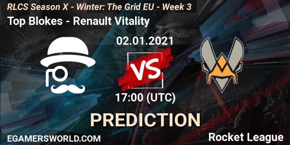 Prognose für das Spiel Top Blokes VS Renault Vitality. 02.01.21. Rocket League - RLCS Season X - Winter: The Grid EU - Week 3