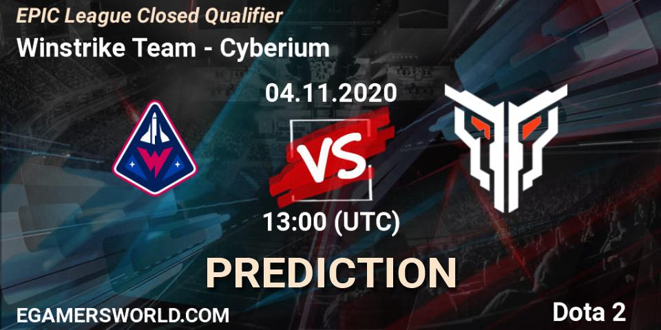Prognose für das Spiel Winstrike Team VS Cyberium. 04.11.20. Dota 2 - EPIC League Closed Qualifier