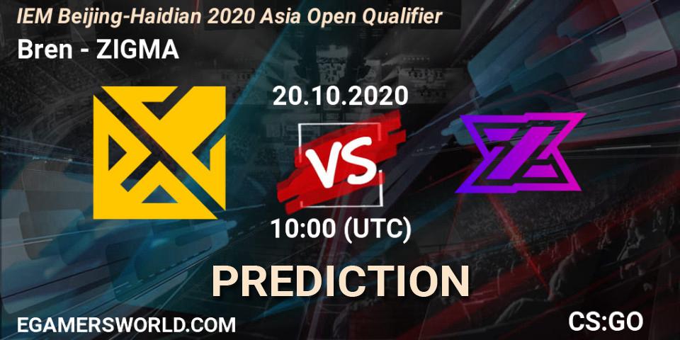 Prognose für das Spiel Bren VS ZIGMA. 20.10.20. CS2 (CS:GO) - IEM Beijing-Haidian 2020 Asia Open Qualifier