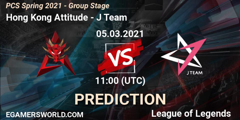 Prognose für das Spiel Hong Kong Attitude VS J Team. 05.03.21. LoL - PCS Spring 2021 - Group Stage