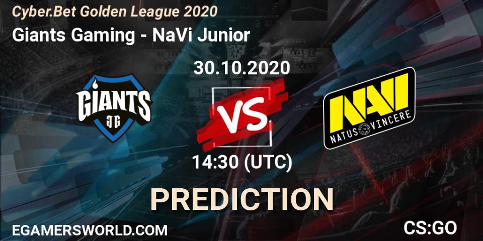 Prognose für das Spiel Giants Gaming VS NaVi Junior. 30.10.2020 at 14:30. Counter-Strike (CS2) - Cyber.Bet Golden League 2020