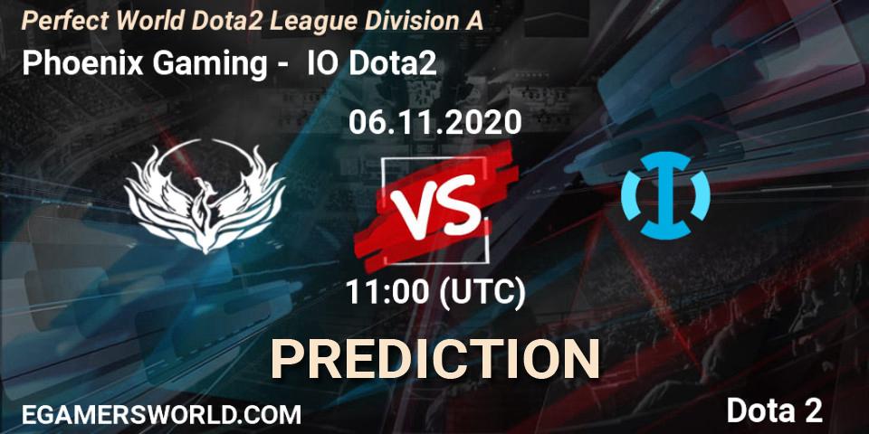 Prognose für das Spiel Phoenix Gaming VS IO Dota2. 06.11.20. Dota 2 - Perfect World Dota2 League Division A