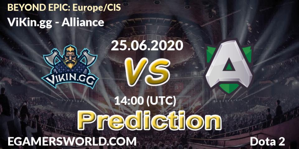 Prognose für das Spiel ViKin.gg VS Alliance. 25.06.20. Dota 2 - BEYOND EPIC: Europe/CIS