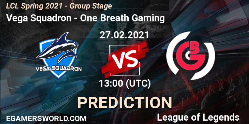 Prognose für das Spiel Vega Squadron VS One Breath Gaming. 27.02.2021 at 13:00. LoL - LCL Spring 2021 - Group Stage