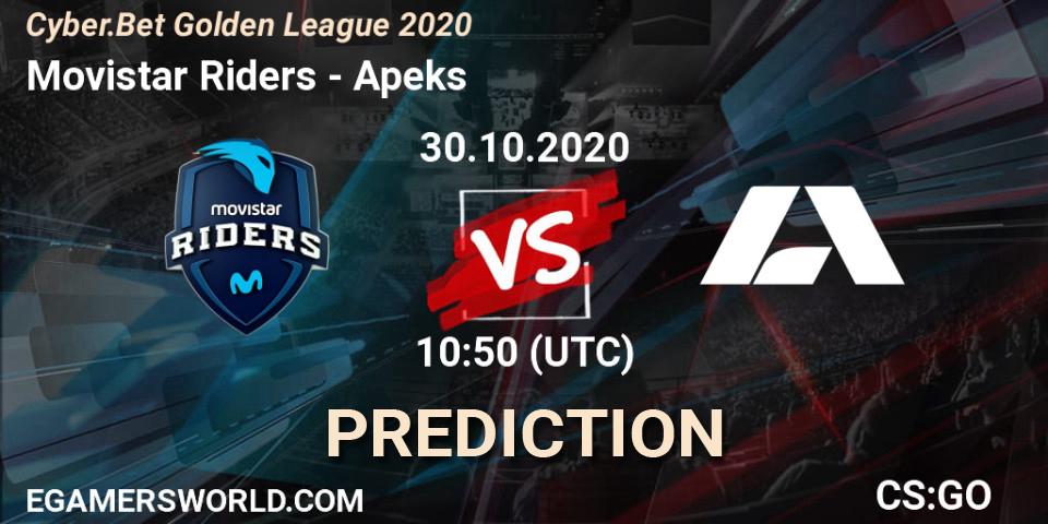 Prognose für das Spiel Movistar Riders VS Apeks. 30.10.20. CS2 (CS:GO) - Cyber.Bet Golden League 2020