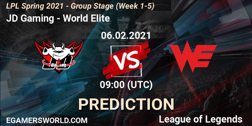 Prognose für das Spiel JD Gaming VS World Elite. 06.02.2021 at 10:09. LoL - LPL Spring 2021 - Group Stage (Week 1-5)