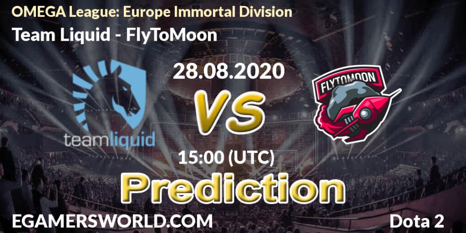 Prognose für das Spiel Team Liquid VS FlyToMoon. 28.08.20. Dota 2 - OMEGA League: Europe Immortal Division