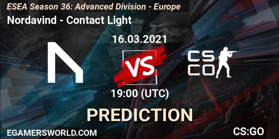 Prognose für das Spiel Nordavind VS Contact Light. 16.03.2021 at 19:00. Counter-Strike (CS2) - ESEA Season 36: Europe - Advanced Division