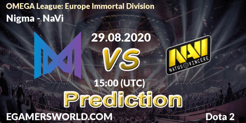 Prognose für das Spiel Nigma VS NaVi. 29.08.2020 at 14:18. Dota 2 - OMEGA League: Europe Immortal Division