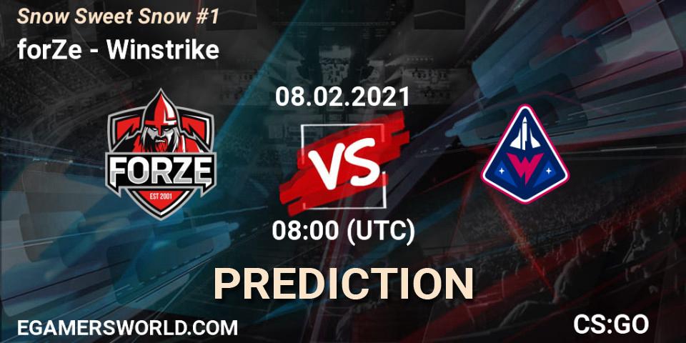 Prognose für das Spiel forZe VS Winstrike. 08.02.21. CS2 (CS:GO) - Snow Sweet Snow #1