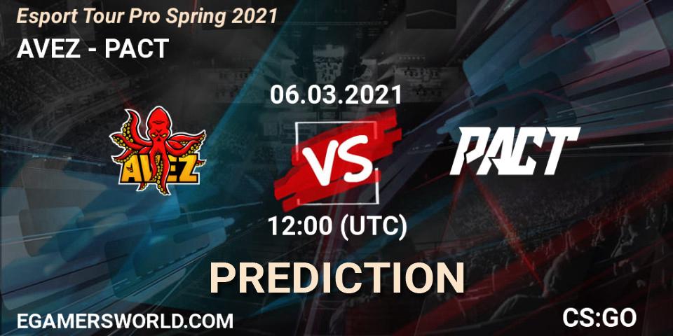 Prognose für das Spiel AVEZ VS PACT. 06.03.2021 at 12:15. Counter-Strike (CS2) - Esport Tour Pro Spring 2021