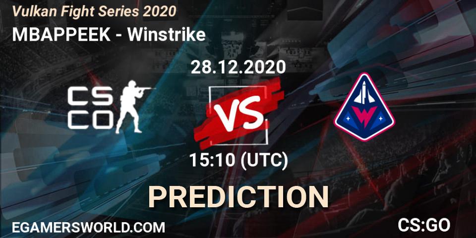 Prognose für das Spiel MBAPPEEK VS Winstrike. 28.12.20. CS2 (CS:GO) - Vulkan Fight Series 2020