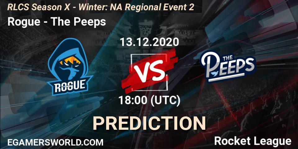 Prognose für das Spiel Rogue VS The Peeps. 13.12.20. Rocket League - RLCS Season X - Winter: NA Regional Event 2