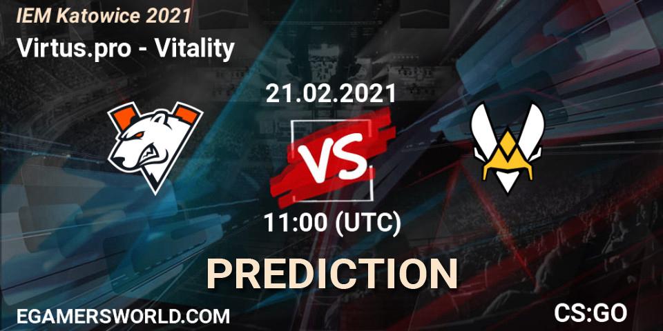Prognose für das Spiel Virtus.pro VS Vitality. 21.02.2021 at 11:00. Counter-Strike (CS2) - IEM Katowice 2021