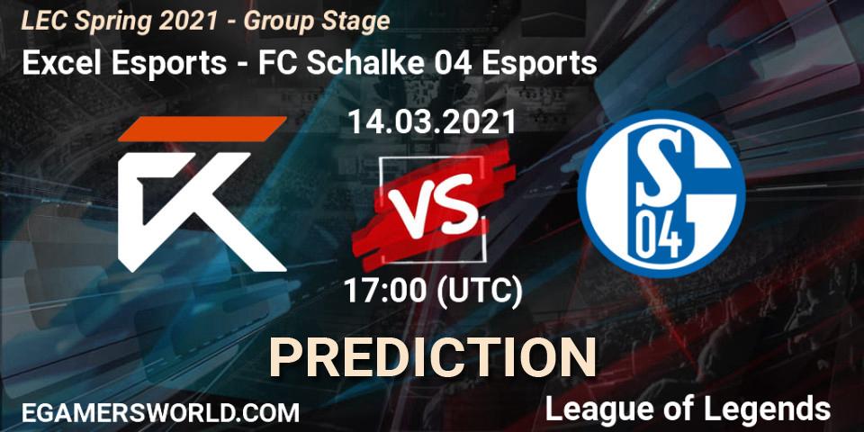 Prognose für das Spiel Excel Esports VS FC Schalke 04 Esports. 14.03.21. LoL - LEC Spring 2021 - Group Stage
