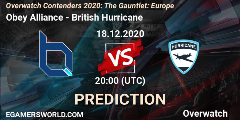 Prognose für das Spiel Obey Alliance VS British Hurricane. 18.12.20. Overwatch - Overwatch Contenders 2020: The Gauntlet: Europe