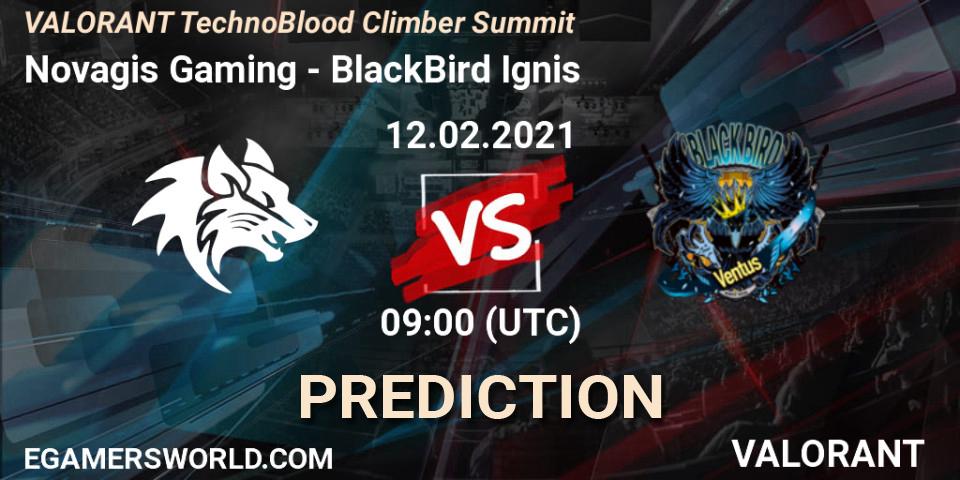 Prognose für das Spiel Novagis Gaming VS BlackBird Ignis. 12.02.2021 at 09:00. VALORANT - VALORANT TechnoBlood Climber Summit