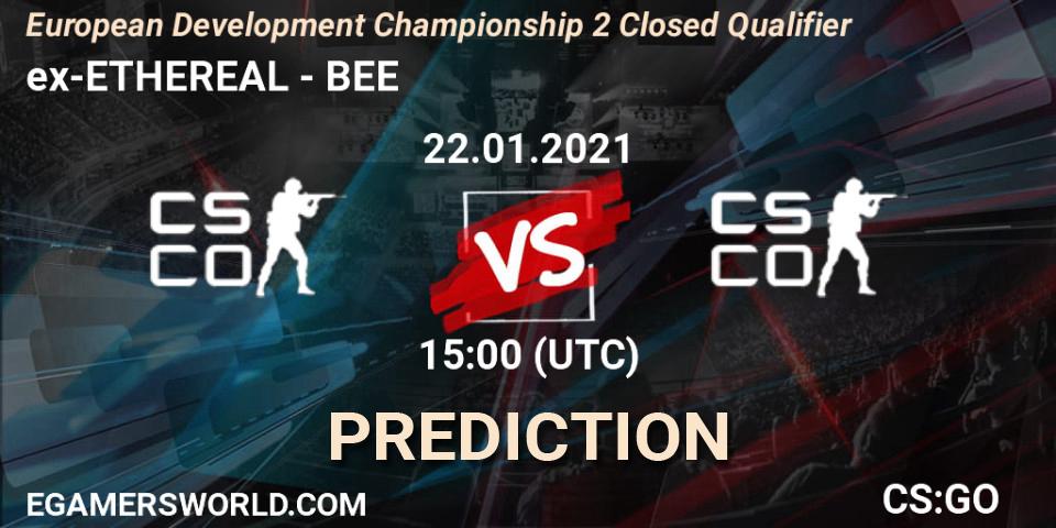 Prognose für das Spiel ex-ETHEREAL VS BEE. 22.01.21. CS2 (CS:GO) - European Development Championship Season 2: Closed Qualifier