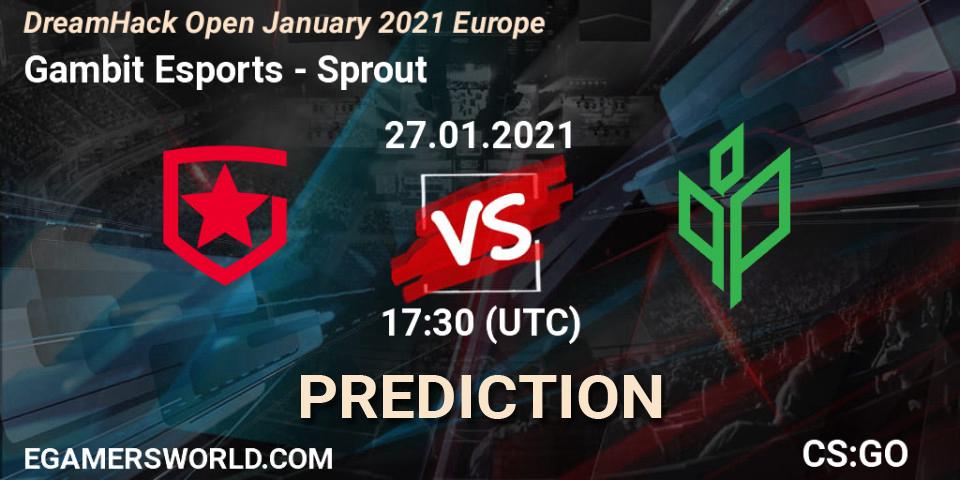 Prognose für das Spiel Gambit Esports VS Sprout. 27.01.21. CS2 (CS:GO) - DreamHack Open January 2021 Europe