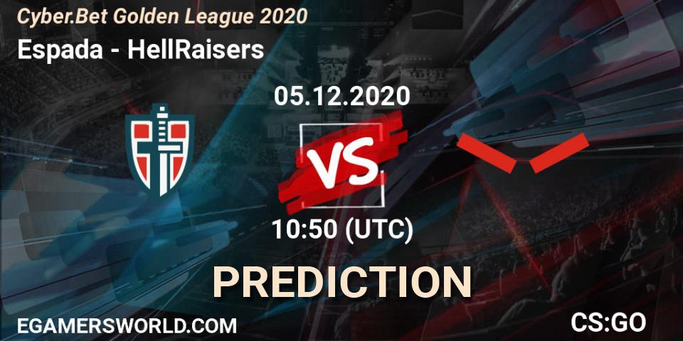 Prognose für das Spiel Espada VS HellRaisers. 05.12.2020 at 10:50. Counter-Strike (CS2) - Cyber.Bet Golden League 2020