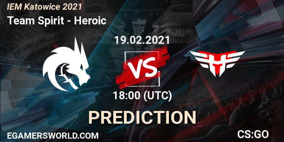 Prognose für das Spiel Team Spirit VS Heroic. 19.02.21. CS2 (CS:GO) - IEM Katowice 2021