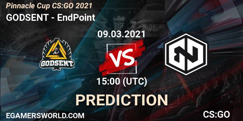 Prognose für das Spiel GODSENT VS EndPoint. 09.03.21. CS2 (CS:GO) - Pinnacle Cup #1