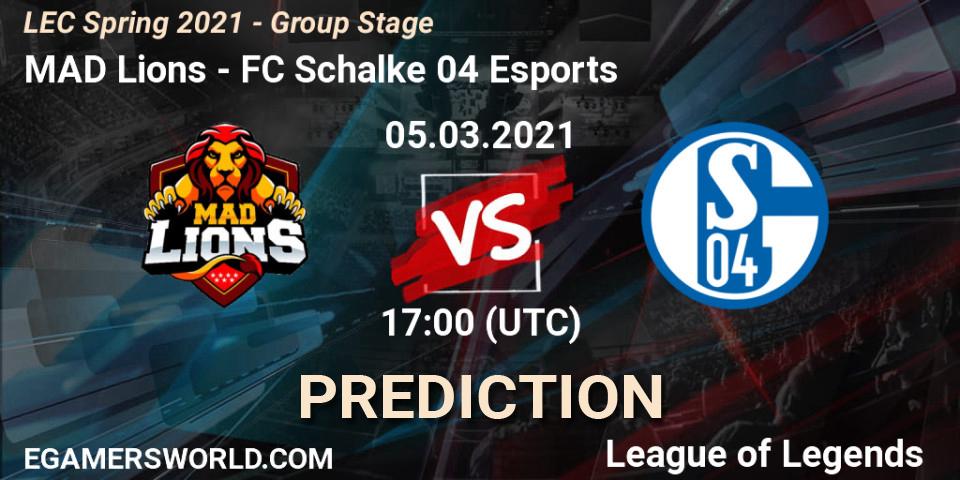 Prognose für das Spiel MAD Lions VS FC Schalke 04 Esports. 05.03.2021 at 17:00. LoL - LEC Spring 2021 - Group Stage