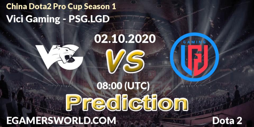 Prognose für das Spiel Vici Gaming VS PSG.LGD. 02.10.2020 at 09:35. Dota 2 - China Dota2 Pro Cup Season 1