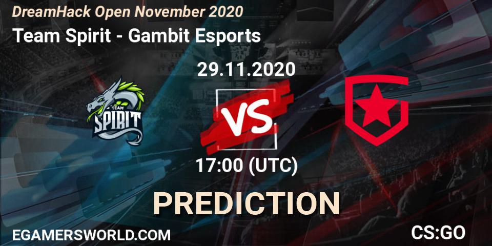 Prognose für das Spiel Team Spirit VS Gambit Esports. 29.11.20. CS2 (CS:GO) - DreamHack Open November 2020