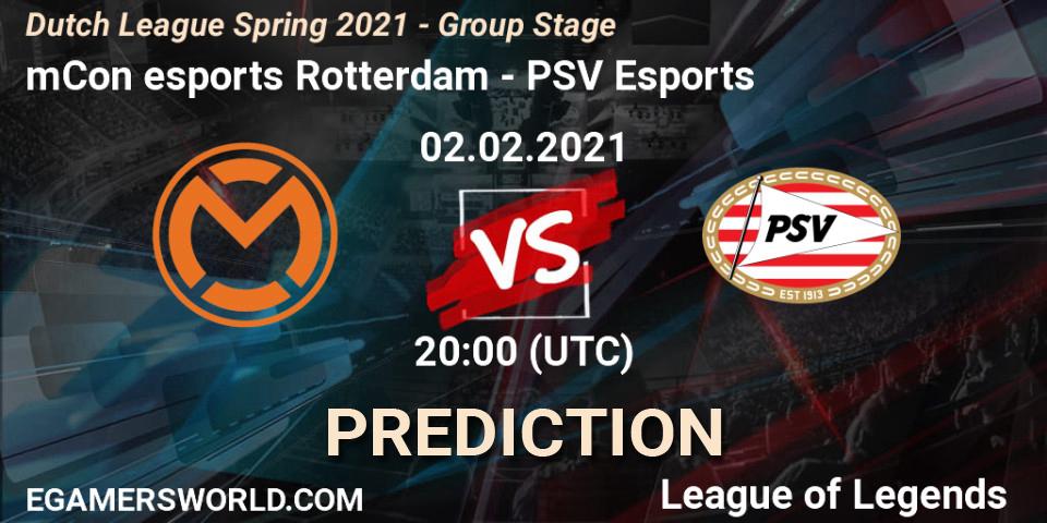 Prognose für das Spiel mCon esports Rotterdam VS PSV Esports. 02.02.2021 at 20:00. LoL - Dutch League Spring 2021 - Group Stage