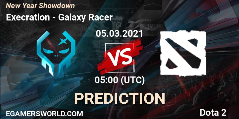 Prognose für das Spiel Execration VS Galaxy Racer. 05.03.2021 at 05:10. Dota 2 - New Year Showdown