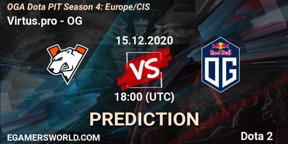 Prognose für das Spiel Virtus.pro VS OG. 15.12.2020 at 16:34. Dota 2 - OGA Dota PIT Season 4: Europe/CIS