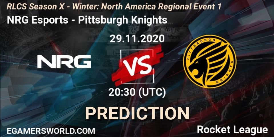Prognose für das Spiel NRG Esports VS Pittsburgh Knights. 29.11.20. Rocket League - RLCS Season X - Winter: North America Regional Event 1