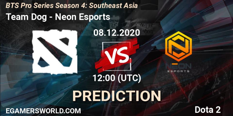 Prognose für das Spiel Team Dog VS Neon Esports. 08.12.2020 at 12:38. Dota 2 - BTS Pro Series Season 4: Southeast Asia