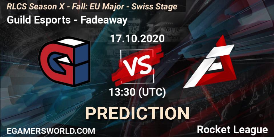 Prognose für das Spiel Guild Esports VS Fadeaway. 17.10.20. Rocket League - RLCS Season X - Fall: EU Major - Swiss Stage