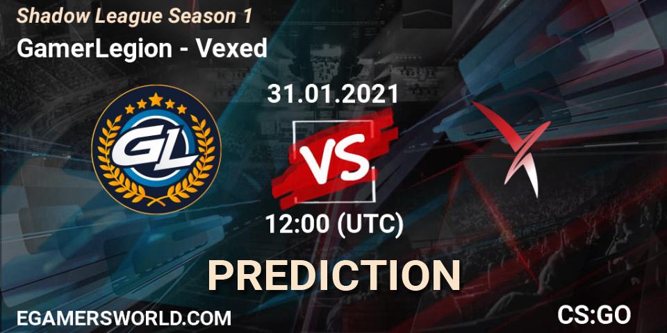 Prognose für das Spiel GamerLegion VS Vexed. 31.01.21. CS2 (CS:GO) - Shadow League Season 1