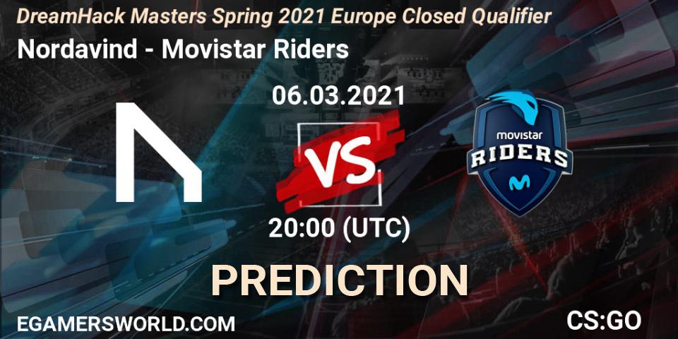 Prognose für das Spiel Nordavind VS Movistar Riders. 06.03.2021 at 20:15. Counter-Strike (CS2) - DreamHack Masters Spring 2021 Europe Closed Qualifier