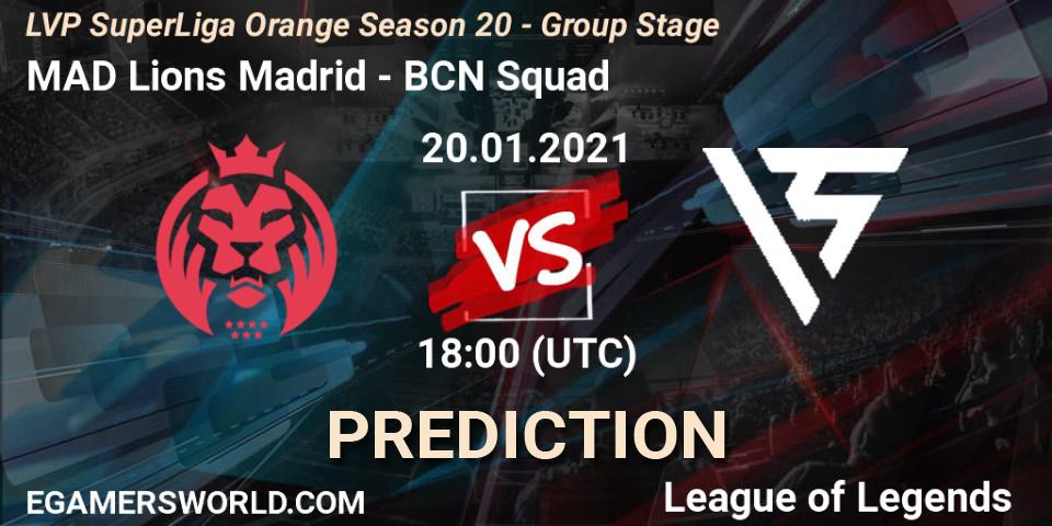 Prognose für das Spiel MAD Lions Madrid VS BCN Squad. 20.01.2021 at 18:00. LoL - LVP SuperLiga Orange Season 20 - Group Stage