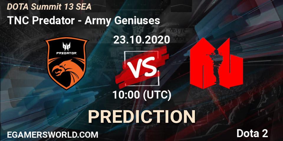 Prognose für das Spiel TNC Predator VS Army Geniuses. 23.10.2020 at 06:20. Dota 2 - DOTA Summit 13: SEA