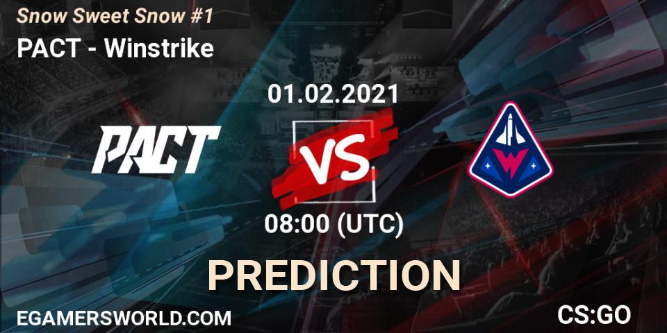 Prognose für das Spiel PACT VS Winstrike. 01.02.21. CS2 (CS:GO) - Snow Sweet Snow #1
