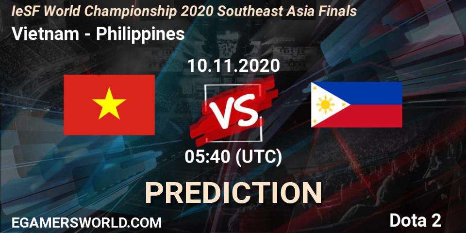 Prognose für das Spiel Vietnam VS Philippines. 10.11.20. Dota 2 - IeSF World Championship 2020 Southeast Asia Finals