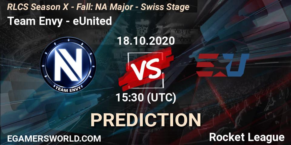 Prognose für das Spiel Team Envy VS eUnited. 18.10.2020 at 15:30. Rocket League - RLCS Season X - Fall: NA Major - Swiss Stage