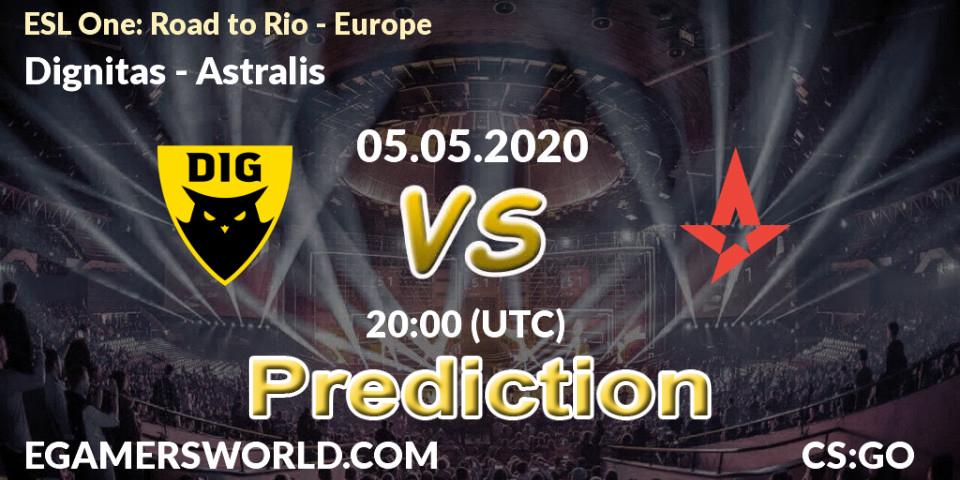 Prognose für das Spiel Dignitas VS Astralis. 05.05.20. CS2 (CS:GO) - ESL One: Road to Rio - Europe