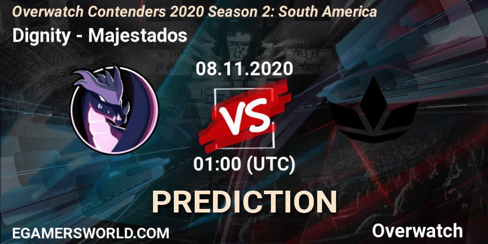 Prognose für das Spiel Dignity VS Majestados. 08.11.2020 at 01:00. Overwatch - Overwatch Contenders 2020 Season 2: South America