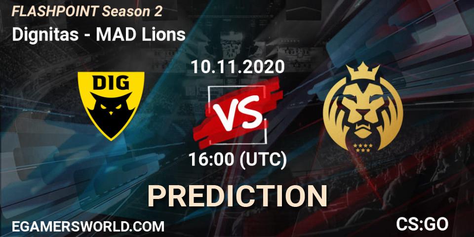 Prognose für das Spiel Dignitas VS MAD Lions. 11.11.2020 at 13:00. Counter-Strike (CS2) - Flashpoint Season 2