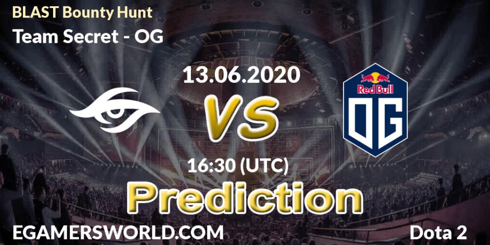 Prognose für das Spiel Team Secret VS OG. 13.06.2020 at 16:26. Dota 2 - BLAST Bounty Hunt