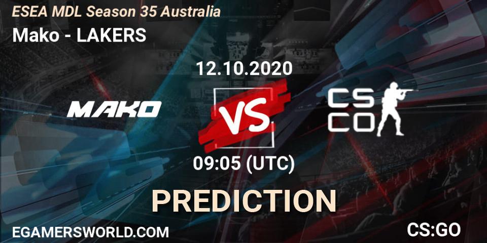 Prognose für das Spiel Mako VS LAKERS. 12.10.2020 at 09:05. Counter-Strike (CS2) - ESEA MDL Season 35 Australia