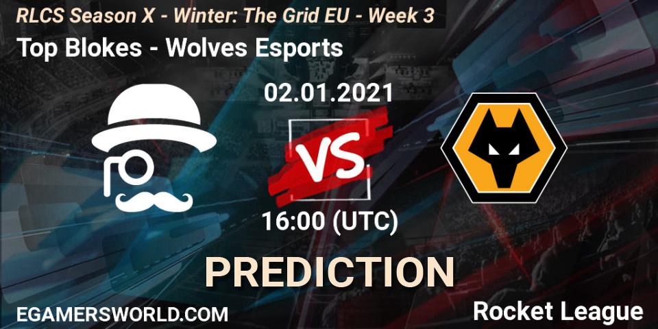 Prognose für das Spiel Top Blokes VS Wolves Esports. 02.01.2021 at 16:00. Rocket League - RLCS Season X - Winter: The Grid EU - Week 3