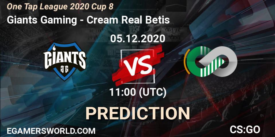 Prognose für das Spiel Giants Gaming VS Cream Real Betis. 05.12.20. CS2 (CS:GO) - One Tap League 2020 Cup 8