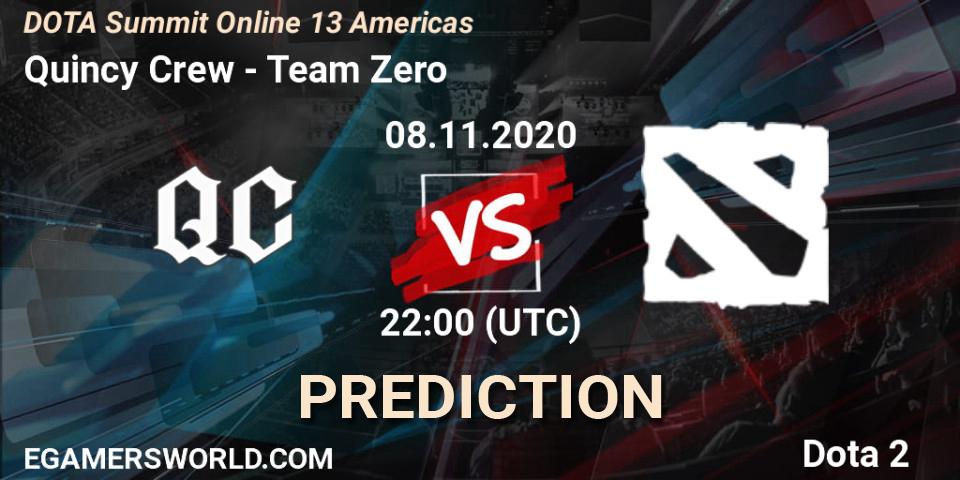 Prognose für das Spiel Quincy Crew VS Team Zero. 08.11.20. Dota 2 - DOTA Summit 13: Americas